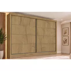 Guarda Roupa Casal Sevilha 2 Ptas e 6 Gavs - Flex Amêndoa-Peroba/Off White/Amêndoa-Peroba - Europa