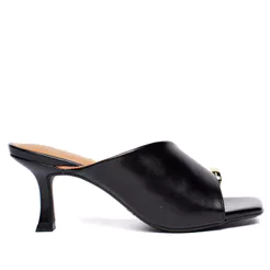 Tamanco Feminino Vizzano Garda Salto Elegante Fino Preto