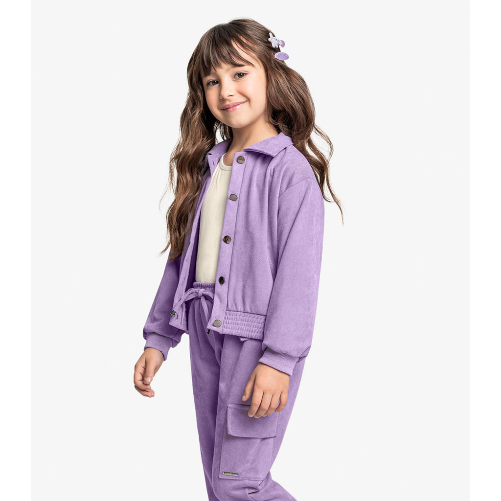 Jaqueta Infantil Suede Sarjado Trick Nick Roxo
