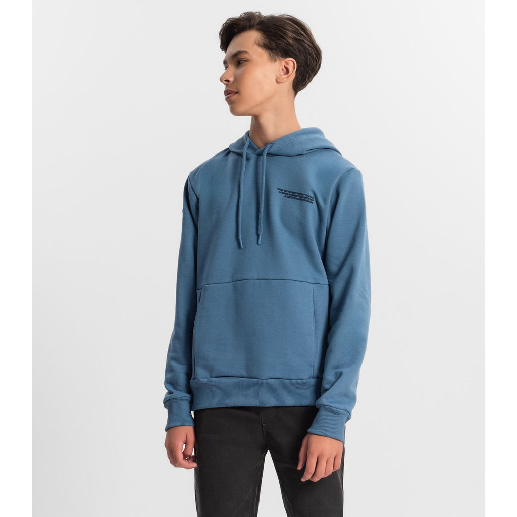 Moletom Juvenil Masculino Com Capuz Minty Azul