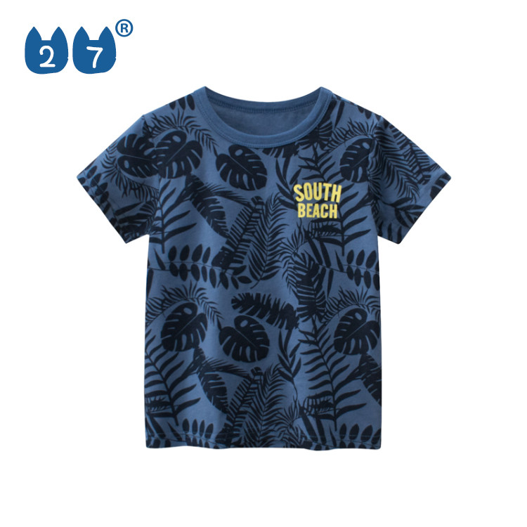 27 crianças roupas infantis impressão completa dos desenhos animados puro algodão manga curta camiseta bebê verão versão