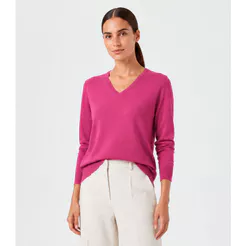 Suéter Feminino Gola V Em Tricot Rovitex Roxo