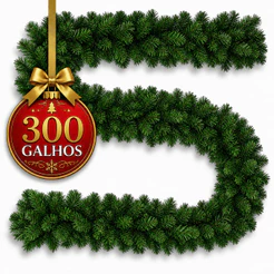1pçs Festão Aramado Grosso 2,70m 300 Galhos Flexível Enfeite Natal Luxo