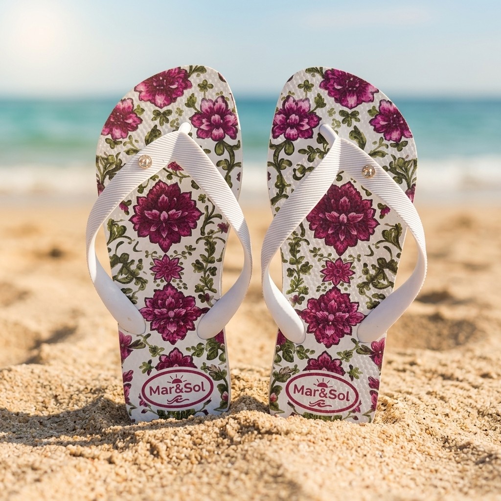 Chinelo Mar&Sol Estampado Feminino Lançamento Verão Confortável Leve Antiderrapante Presente Praia
