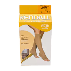 Meia Panturrilha (3/4) Kendall Feminina Alta Compressão (20-30mmHg) Ponteira Aberta Tamanho G Cor Mel