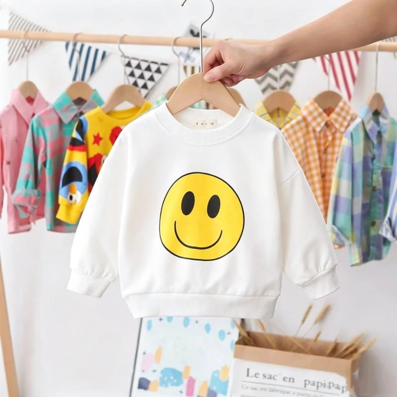 Bebê primavera outono puro algodão manga comprida camiseta moletom fino meninos meninas em torno do pescoço dos desenhos