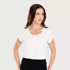 Blusa Transpassada Nas Costas Branco Microfibra