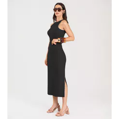 Conjunto Feminino Regata e Saia Dianna Preto