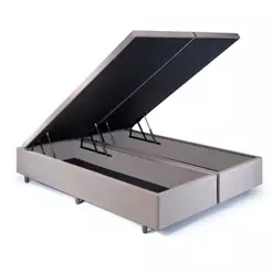 Base Box King com Baú 193x203x42cm com Pistão a Gás Suede