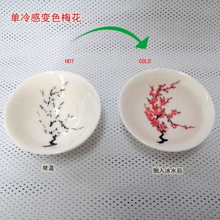 Novo estilo de cerâmica xícara de chá copo de água SGS grau alimentício sensor de temperatura dupla mudança de cor flor 