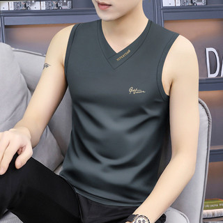 Novo estilo masculino colete 2025 verão gelo seda fina colete masculino sem mangas esportes corte mangas ombro largo com