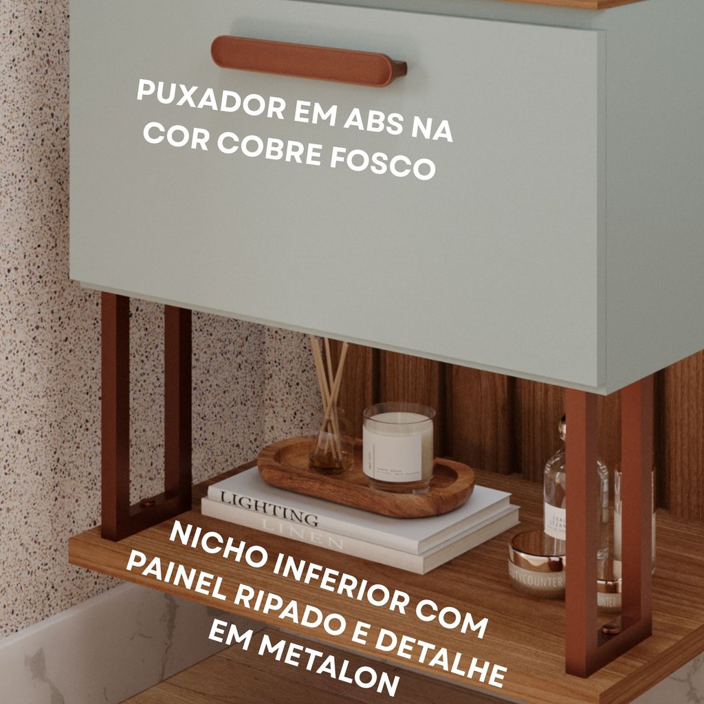Gabinete Suspenso com Cuba 60cm Mari Espresso Móveis Verde/Pistache Pistache · foto 2