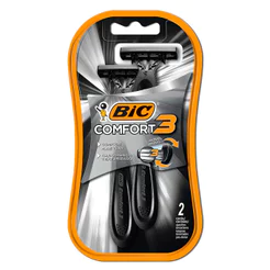 Barbeador descartável Comfort3 Preto 2 unidades Bic