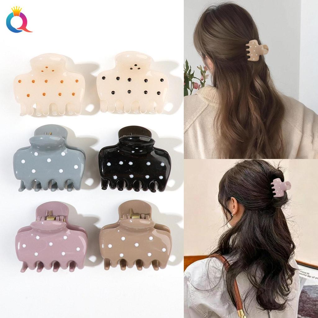 Simples bolinhas grampo de cabelo High-End requintado rabo de cavalo clipe feminino cabeça traseira meia gravata cabelo 
