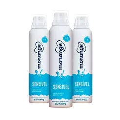 Kit Desodorante Aerosol Monange Sensível 90g - 3 unidades