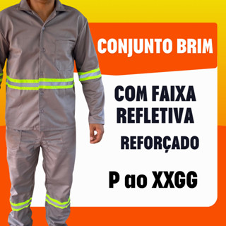 Conjunto Operacional de Brim com Faixa Refletiva – Resistência, Proteção e Custo-Benefício Imbatível em Oferta na Shopee