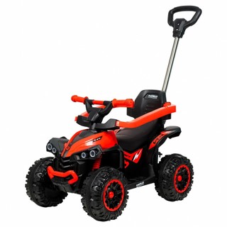 Carrinho Elétrico 6V De Passeio Quadriciclo Infantil Vermelho Com Empurrador Luzes Sons