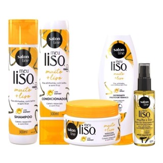 Kit Salon Line Meu Liso Muito + Liso Com 5 Produtos em Oferta na Shopee