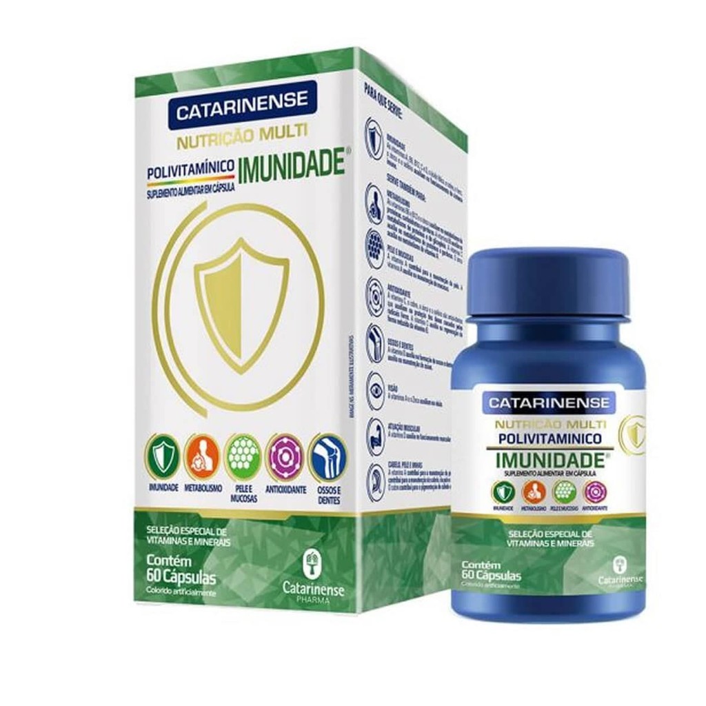 Multi Polivitaminico Imunidade - 60 Cápsulas - Catarinense Nutrição em Oferta na Shopee