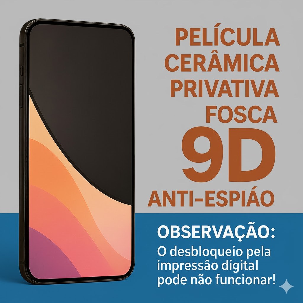 Película Cerâmica Fosca Privacidade Samsung Galaxy A02 A03 A04 A05 A06 A13 A14 A15 A16 A31 A34 M13