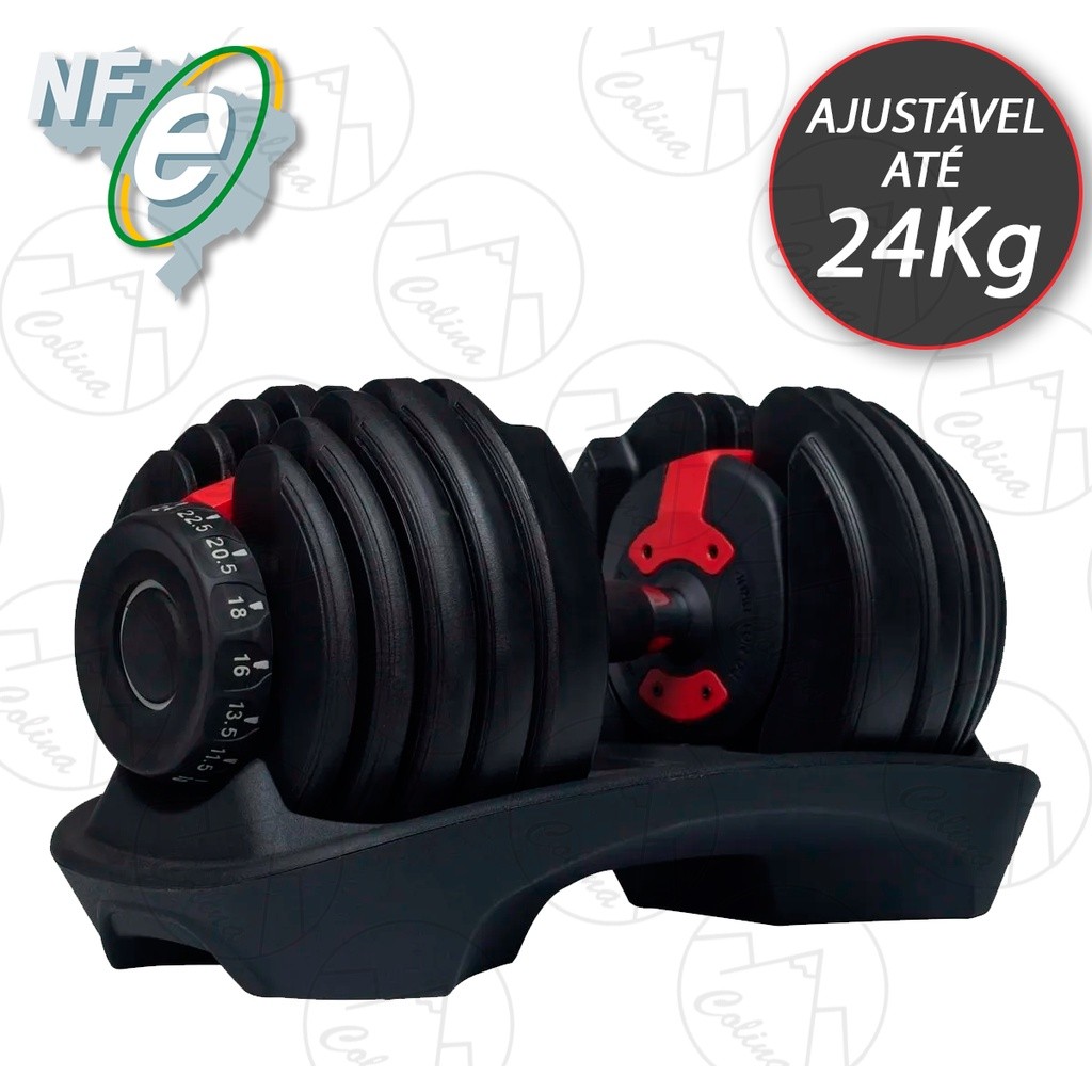 Halter Smart Dumbbell Ajustável 2.5 até 24kg Para Academia Musculação Regulável Peso Anilhas