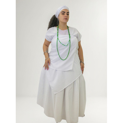 ROUPA FEMININA UMBANDA 4 PEÇAS (CAMISU+SAIA+OJÁ+PANO DA COSTA) UMBANDA E CANDOMBLÉ