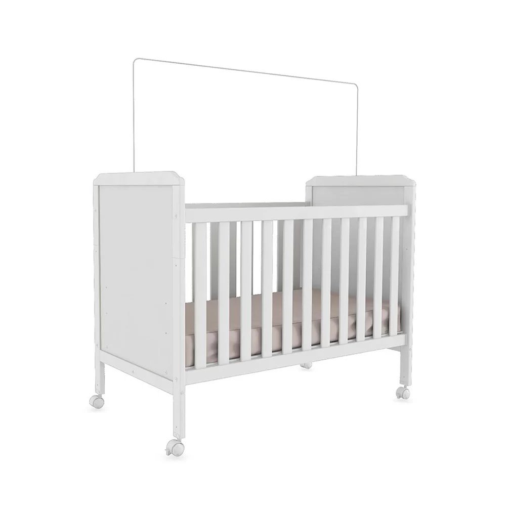 Detalhes do Berço Minicama 2 em 1 Americano 100% MDF Cloe Branco Brilho