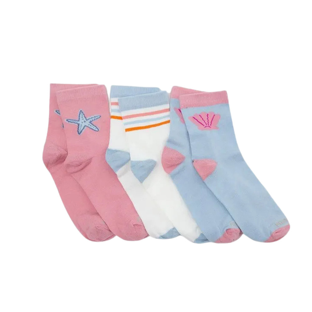 Kit Com 3 Meias Hering Infantil Cano Médio Estampadas Multicolorido