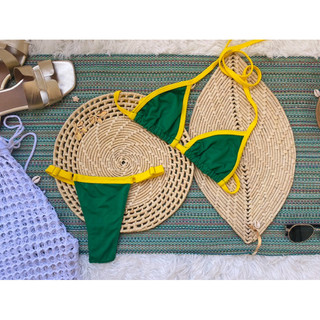 Biquíni Fita Feminino Regulável Brasil Praia Moda Marquinha Top Cortininha e Calcinha Ajustável Moda 2025