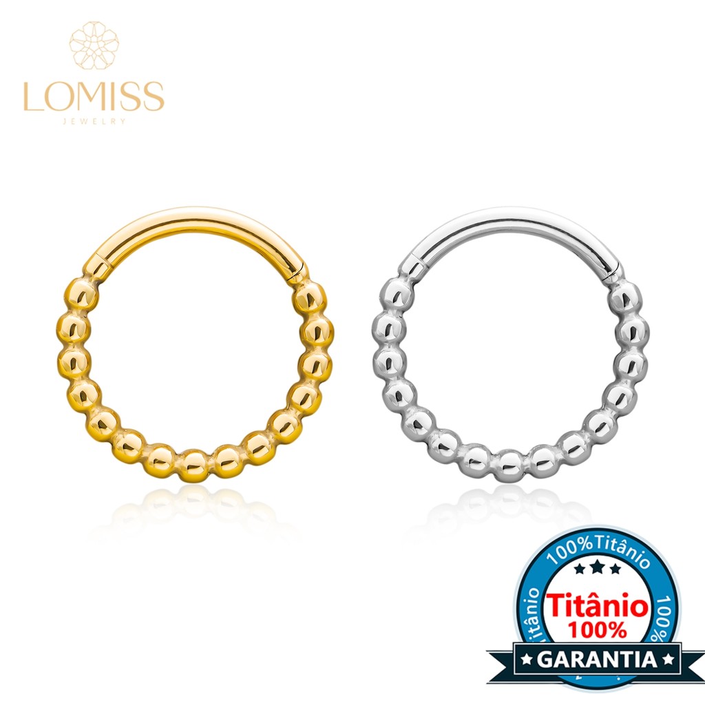 Piercing Septo Nariz Titânio Segmento Articulado Bolinhas Conch Orelha Daith Argola em Oferta na Shopee