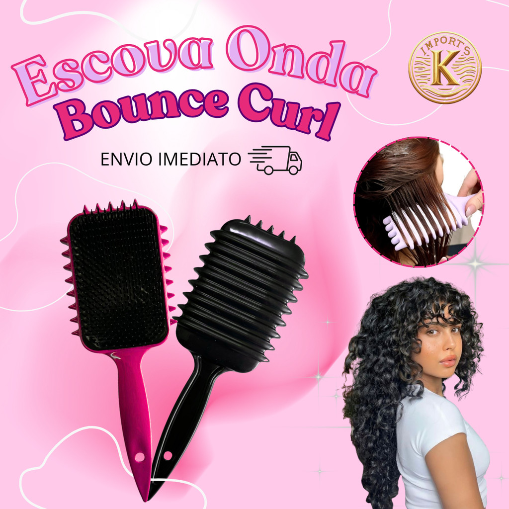 Escova Onda Ondulação Fitagem Cerdas Javali Modeladora Bounce Definição de Cachos