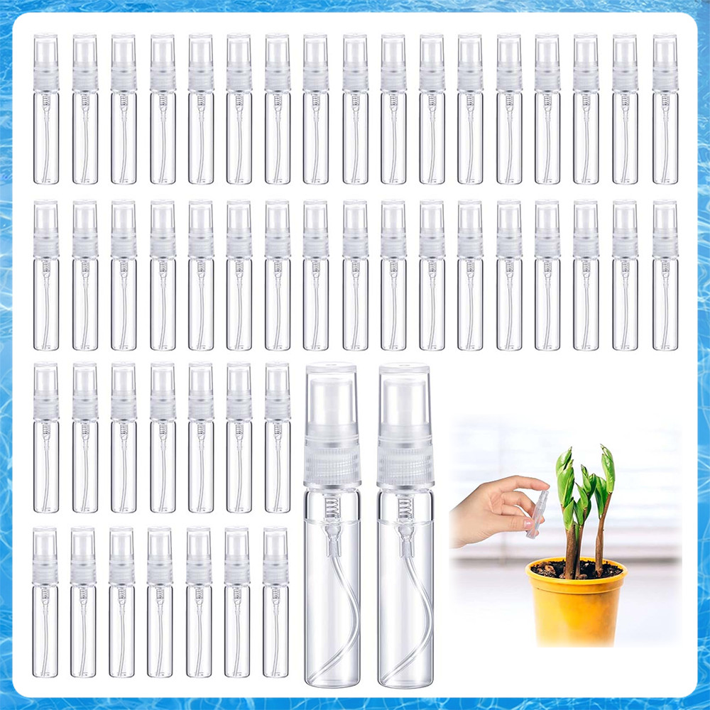 50 peças frascos amostra perfume 3 ml,frasco spray pequeno vidro,frasco portátil recarregável de viagem,transparente