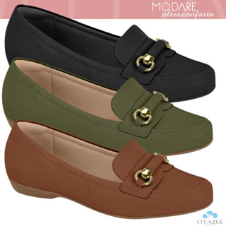 Mocassim Modare Feminino Ultraconforto Detalhe Dourado Original em Oferta na Shopee