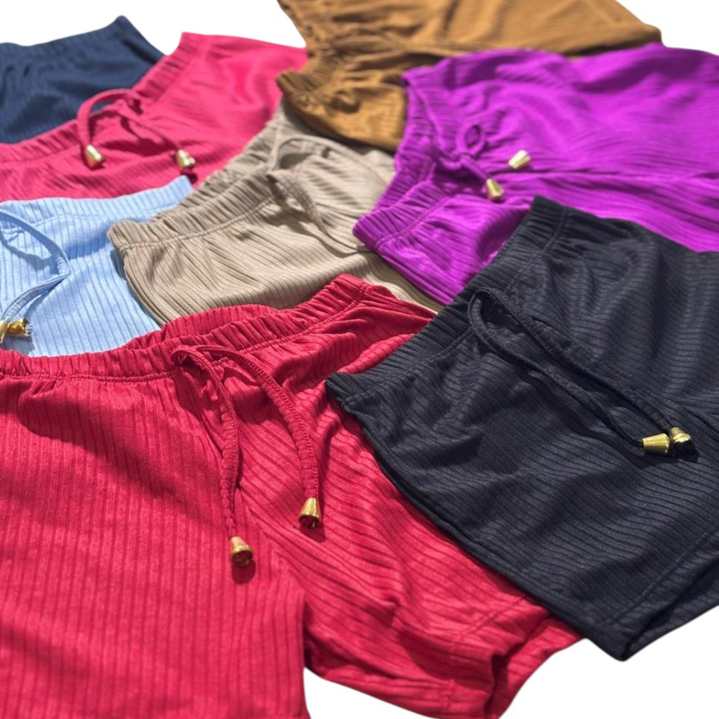 Shorts Canelado Premium: Caimento Perfeito para Todos os Corpos (P ao G2). em Oferta na Shopee