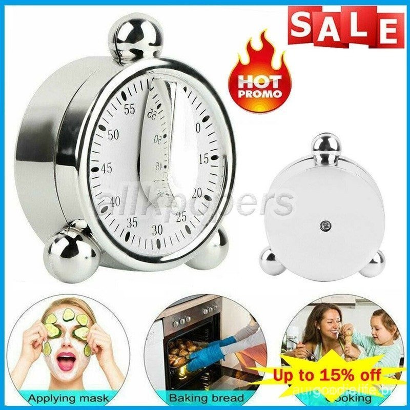 Timer Mecânico Com 60 Minutos Para Cozinha / Cozinhar E Lembrete / Alto / Alarme
