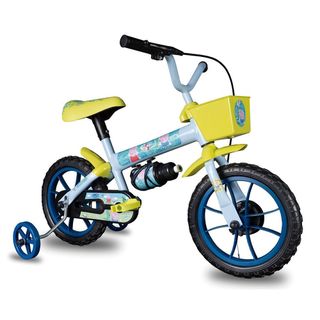 Bicicleta Infantil Aro 12 Azul com Cestinha e Garrafinha Menino