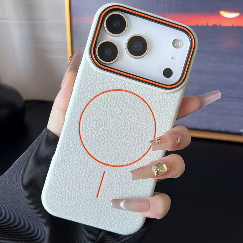 A Capa De Telefone Magnética Com Padrão De Lichia Contrastante Fosca É Adequada Para iPhone 17 16 15 14 13 12 11 Pro Max