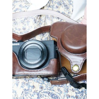 Bolsa para câmera Canon G7X III G7X Marii G7X2 G7X3 Mark III Capa protetora retrô de couro