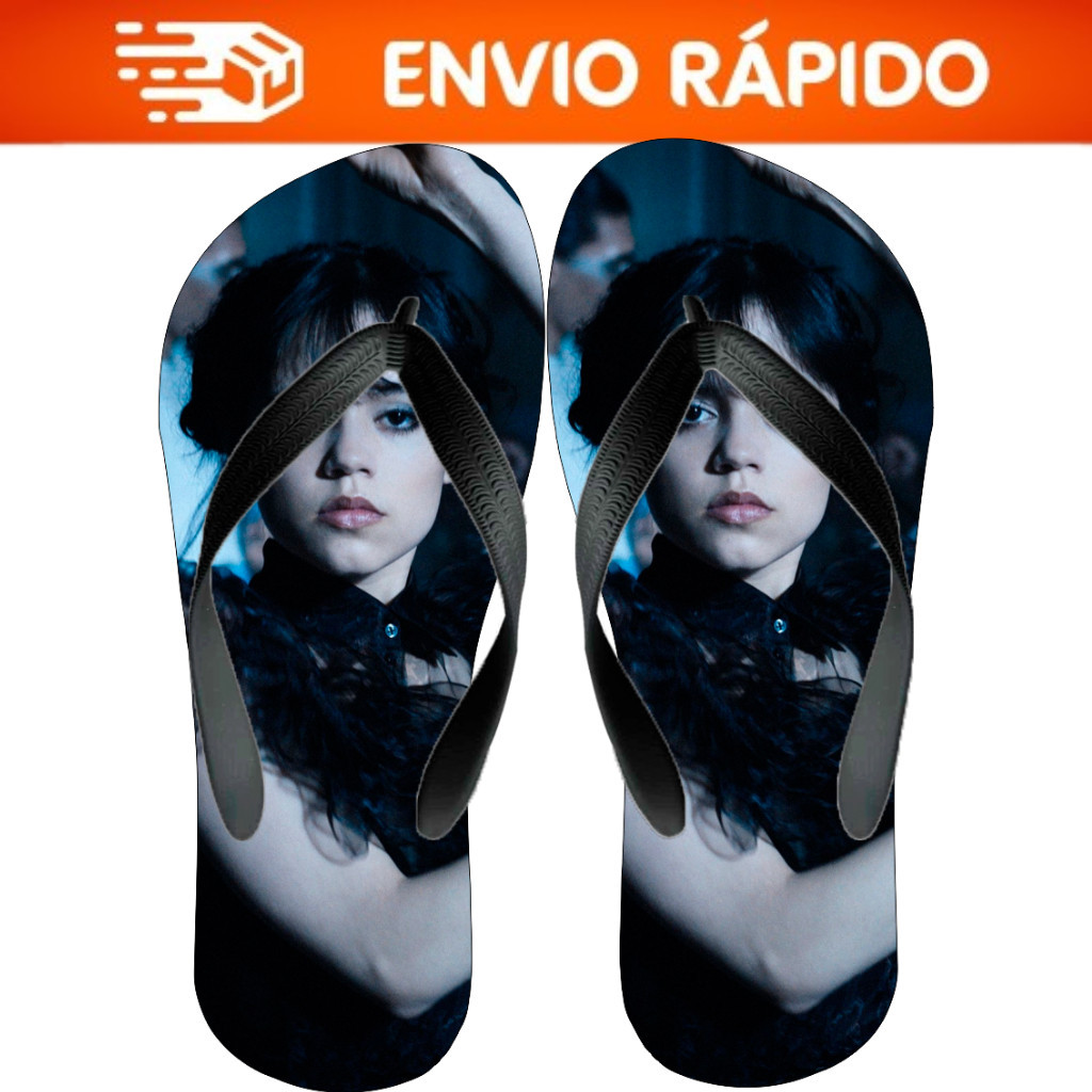 Chinelo Wandinha Addams feminino adulto e infantil confortável, leve e antiderrapante Produto estiloso