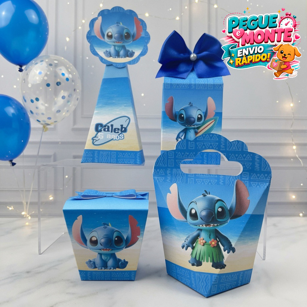 Kit Caixas Stitch | Lembrancinhas Personalizadas | Caixinhas para Festa Infantil | Aniversário