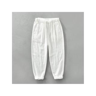 3581 japonês novo estilo Ramie calças masculinas casuais soltas Retro literária calças de perna reta na moda calças de l