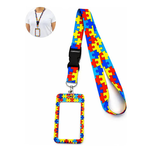 Crachá Autismo Cordão Quebra-cabeça Identificação Autismo Tea Tdah