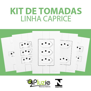 Kit de Tomada Pluzie Linha Caprice Branca 4x2 10A ou 20A