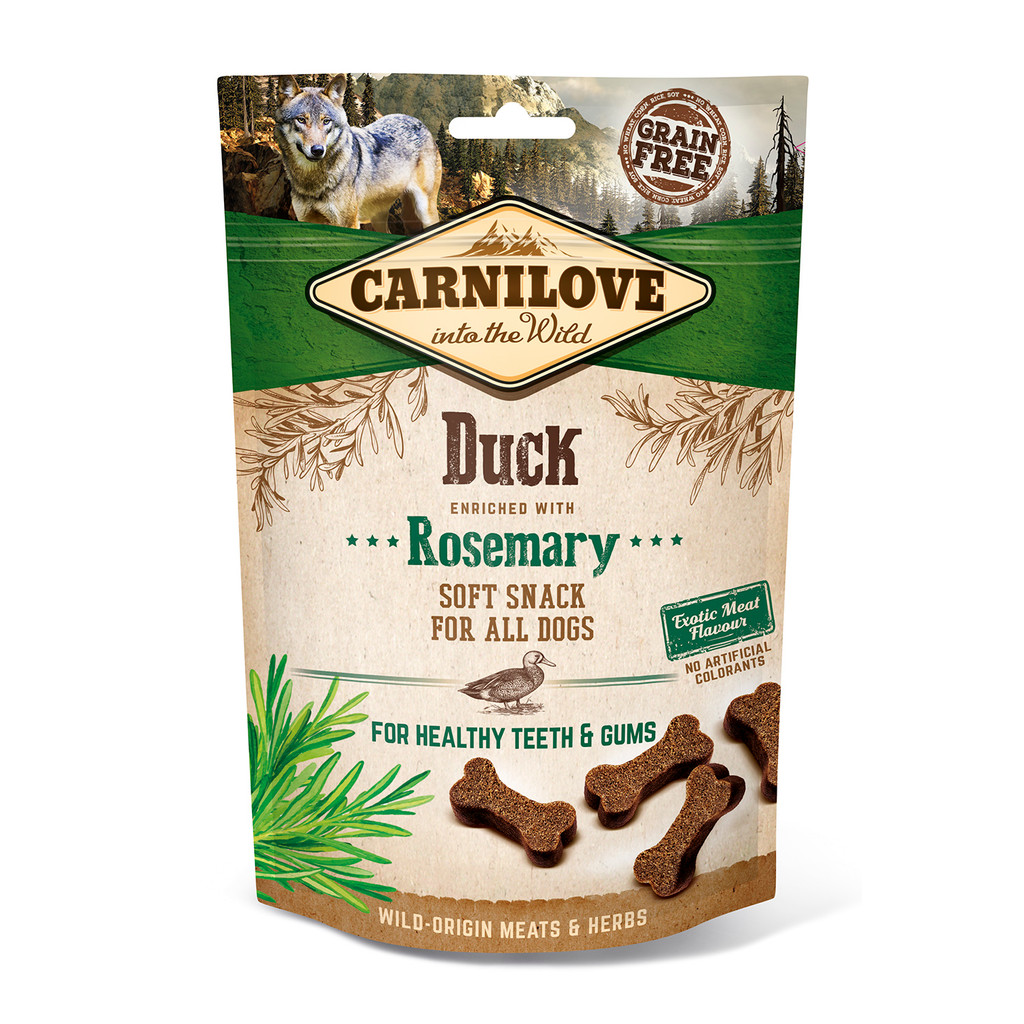 CARNILOVE Dog Semi Moist Snack Duck Enriched With Rosemary 200g - Validade 17/01/2027