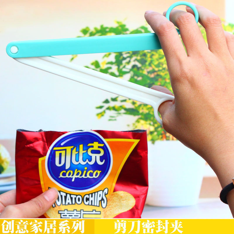 Utensílios de cozinha clipe de vedação de alimentos em forma de tesoura clipe de vedação lanche vedação à prova