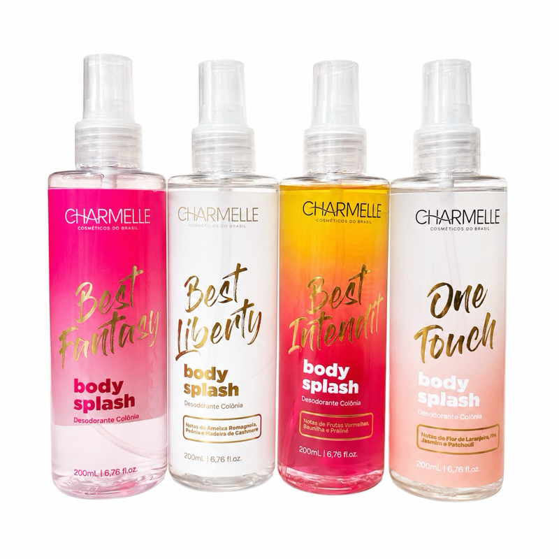 kit 4 body Splash Charmelle 200ml