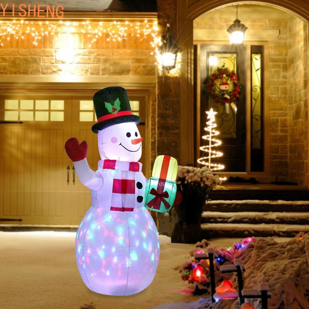 YISHENG Boneco De Neve Inflável Jardim Natal Explodir Com Luzes LED Giratórias Iluminadas Brinquedo De Balão Interno E E