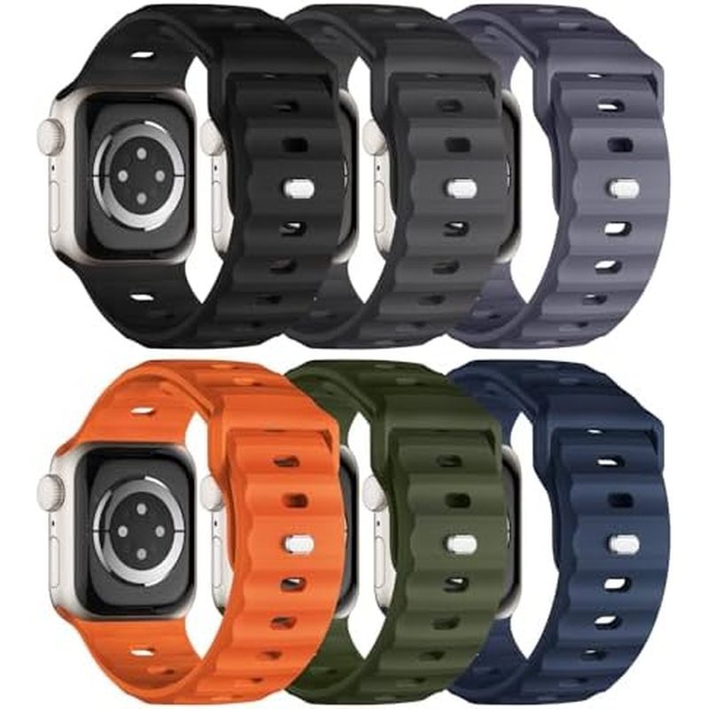 Pacote De 6 Pulseiras Esportivas Compatíveis Com Apple Watch Ultra 3/2 Band 49mm