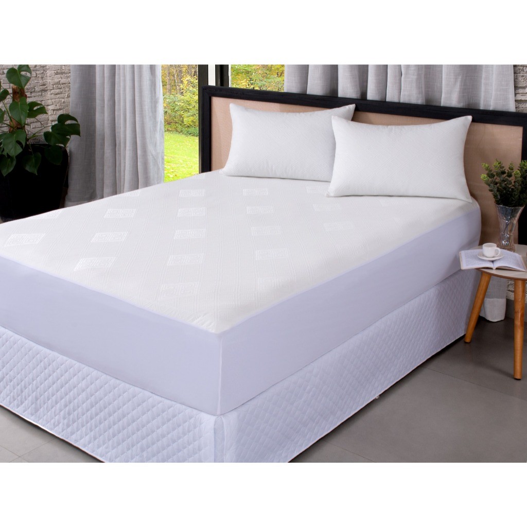 Protetor de Colchão Impermeável Capa com Elástico Antialérgico para Cama Solteiro Casal Queen King