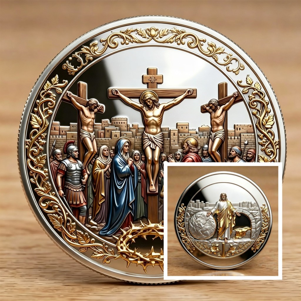 Moedas Comemorativas da Sorte de Edição Limitada com Tema da Fé de Jesus em Jogos e Anime - Colecionáveis para Jogos de